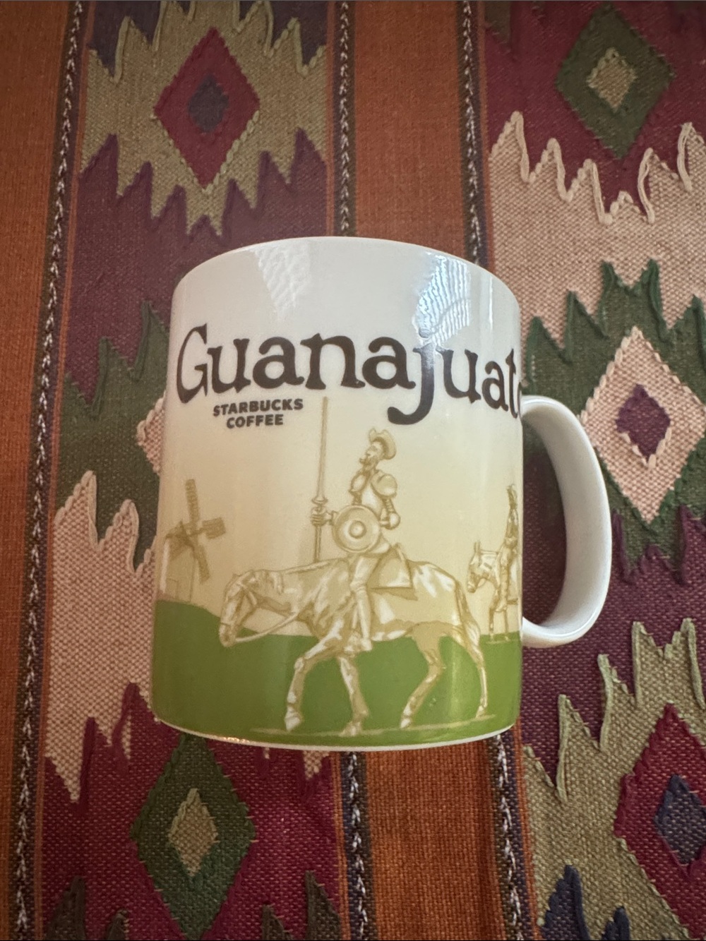 Starbucks Guanajuato 16oz Green and Cream Illustrated Ceramic Mug